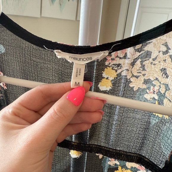 Maurices Black Floral Sheer Top - Picture 4 of 4